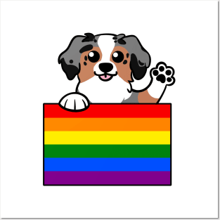 Love is Love Puppy - Blue Merle Aussie v2 Posters and Art